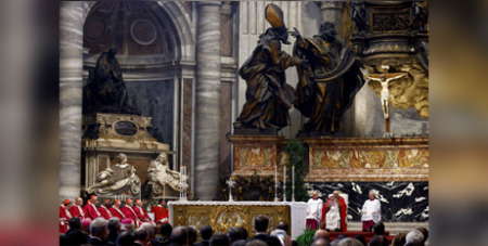  Pope Francis celebrates Mass on All Souls Day for bishops and cardinals who died in the past 12 months, at St Peter’s Basilica yesterday (CNS Guglielmo/Mangiapane, Reuters)