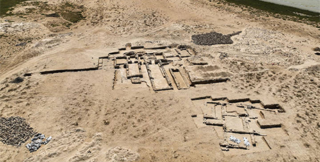 A drone shot of the monastery found in the UAE (Nasser Muhsen Bin Tooq / Department of Archaeology and Tourism Umm Al Quwain)